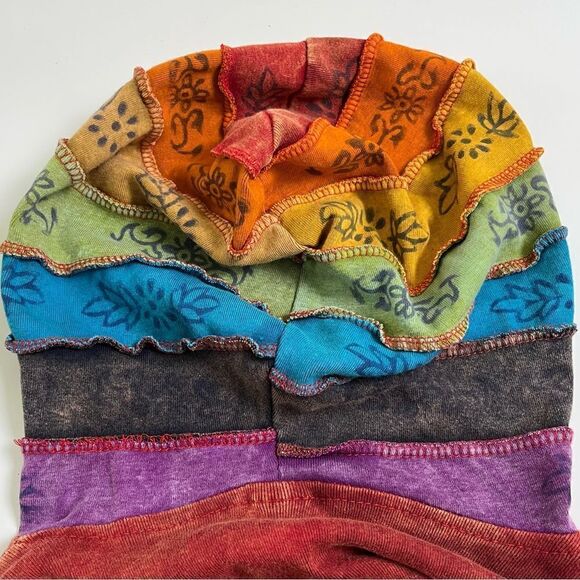 Greater Good Network Hoodie Full Zip Patchwork Nepal Hippie Boho Small Medium - Picture 6 of 9